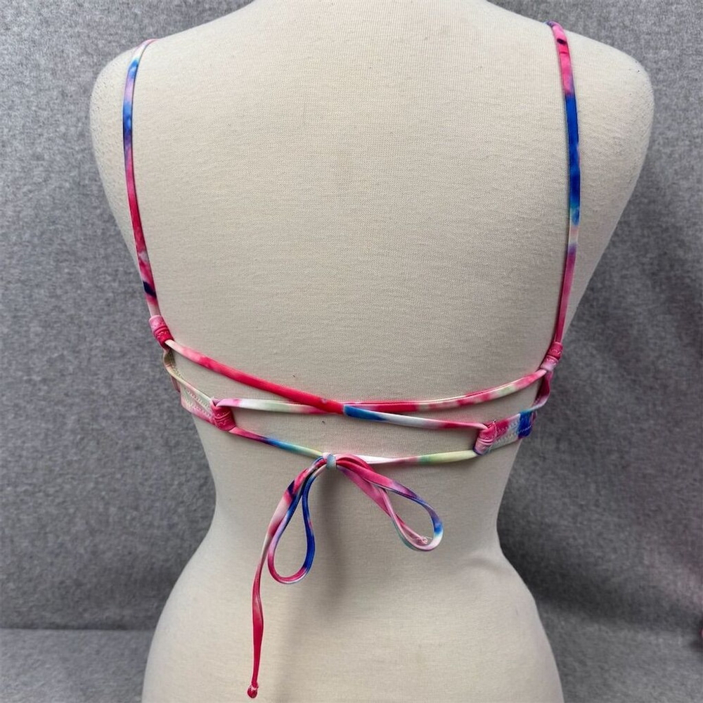 Zaful Women's Tie Dye Lace-Up Bikini Set High-Leg Size 4 Multicolor - Picture 3 of 11